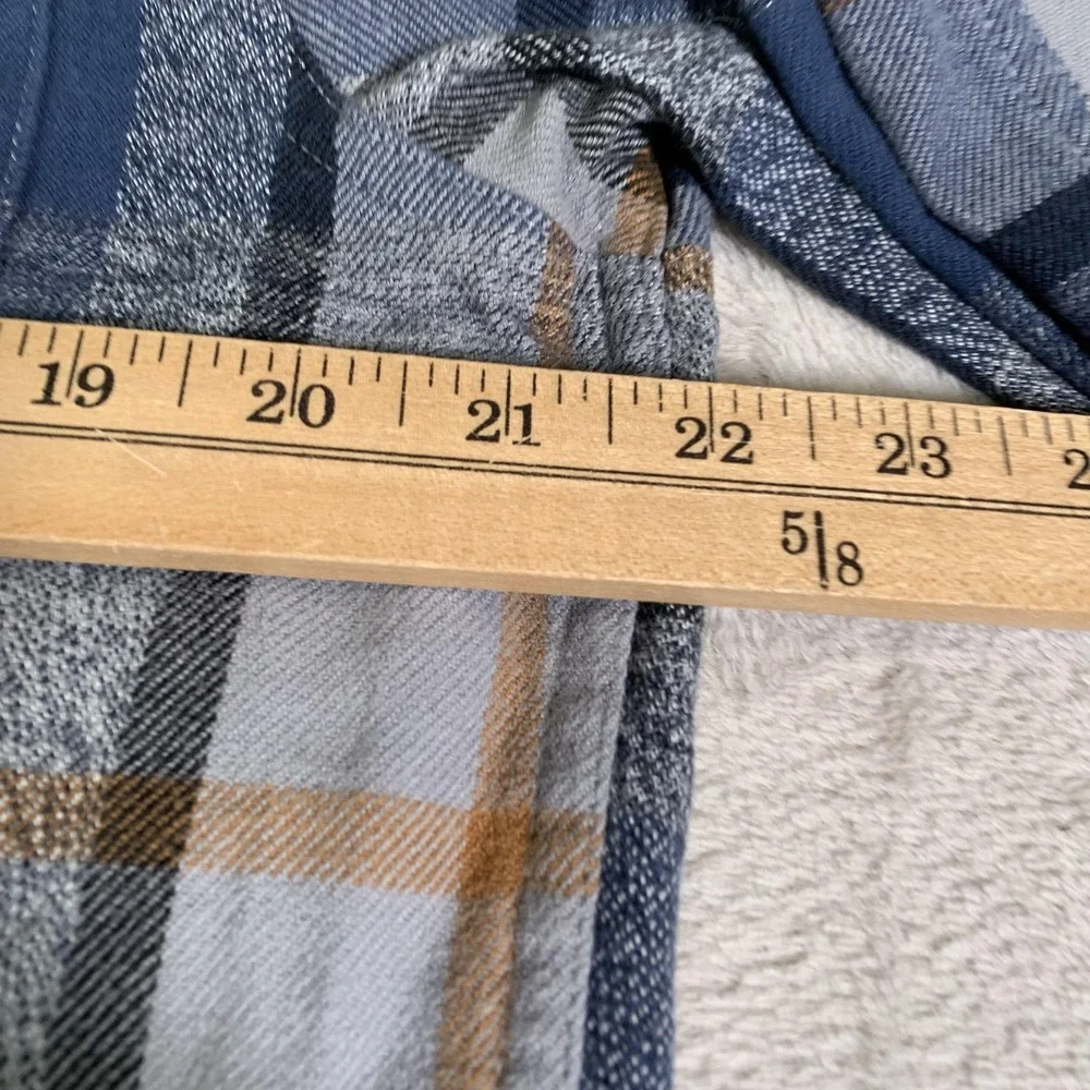 The North Face Shirt Mens Medium Blue Plaid Flannel Long Sleeve Button Up Casual